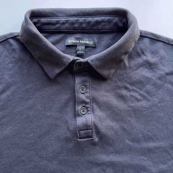 Banana Republic Black Polo Mens L - Picture 1 of 9